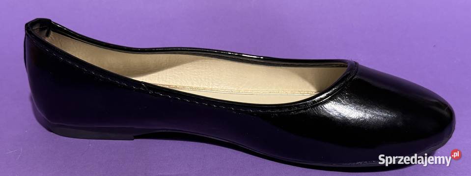 Czarne lakierowane baleriny rozmiar 38 Żyrardów sprzedam