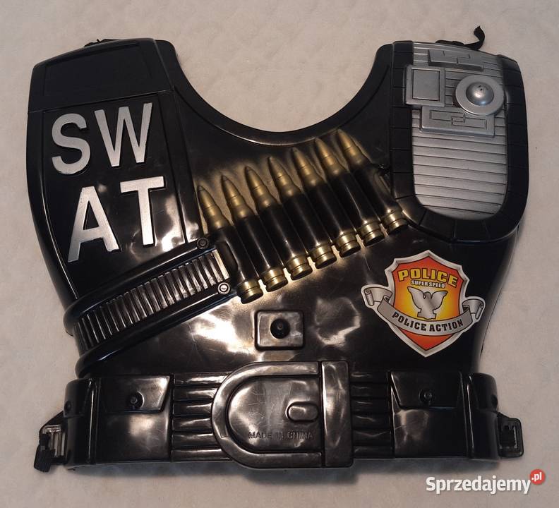 Kamizelka Policja SWAT czarna 31 x 27 Zabawka Czeladź