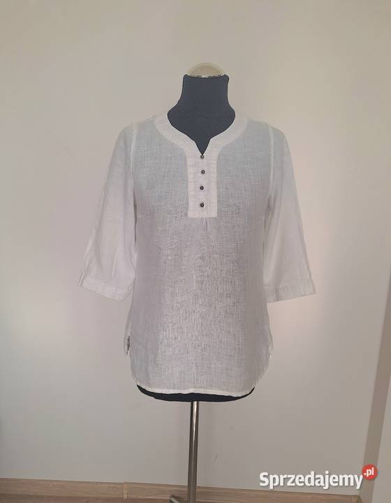 Śliczna biała bluzka HM len letnia cienka Kraków