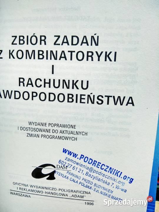 Zbiór zadań z kombinatoryki matematyka Antykwariat Warszawa