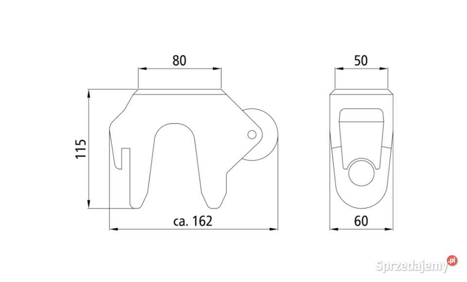 Przegub z rolką gumową 2522 mm 8001 do 28t