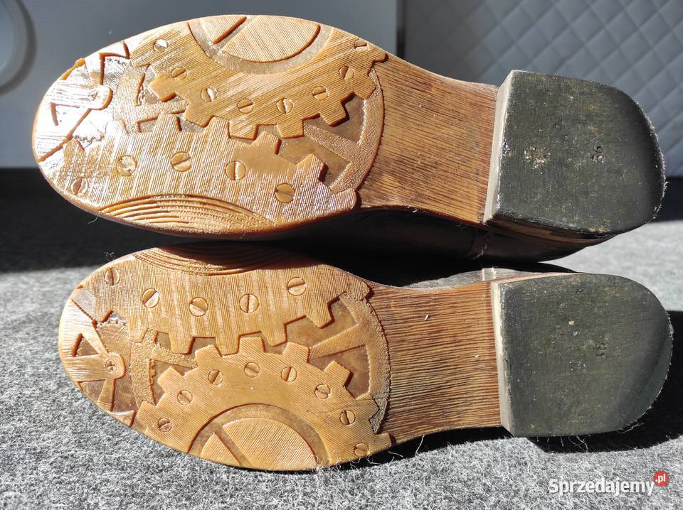 Skórzane buty wiązane brązowe wkładka 255 Lublin