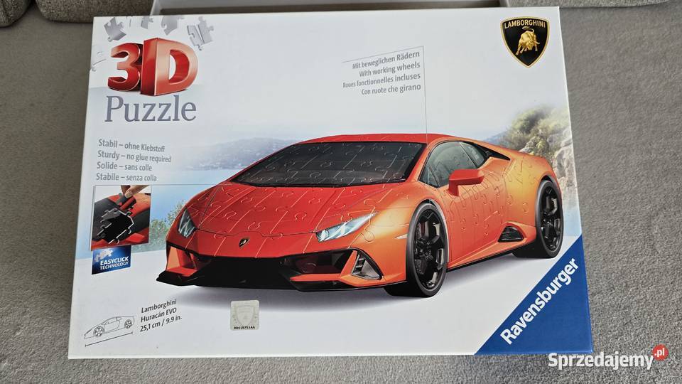 Puzzle 3D Lamborghini Huracn Evo pomarańczowe Warszawa