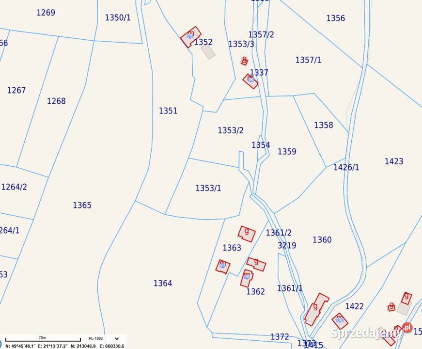 Działka rekreacyjnarolna 034ha Binarowa
