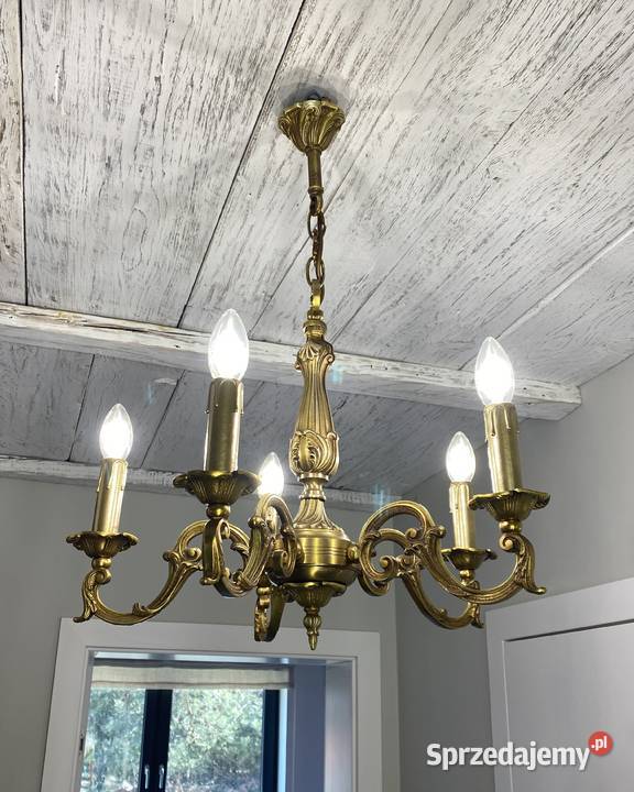 Francuski antyczny Żyrandol 20 mosiądz mazowieckie Warszawa