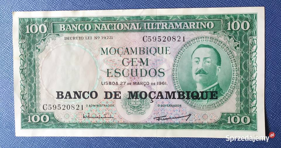 100 escudos 1961 Mozambik Kraków