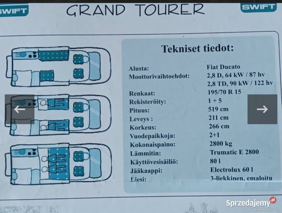 Ducato 25tdi Kamper Swift Grand Tourer mazowieckie Siedlce