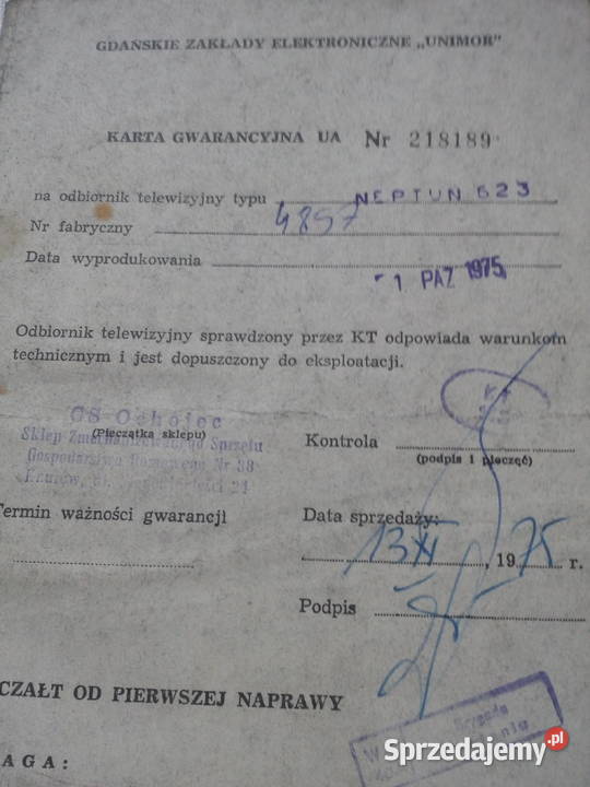 Neptun 623 Unitra Unimor instrukcja schemat i Knurów