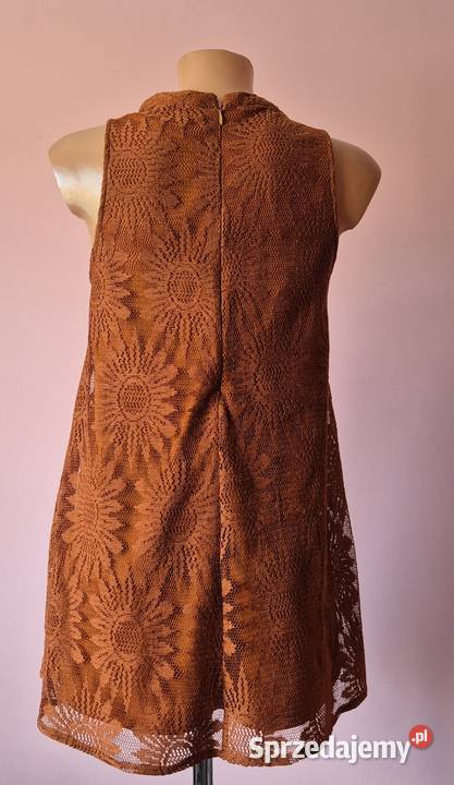 Sukienka z koronką rozmiar S ruda Brzesko