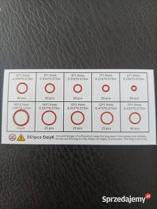 Zestaw uszczelek silikonowe oringi olejoodporne Oringi Rydułtowy