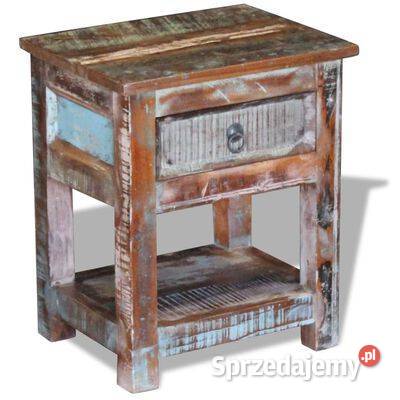 vidaXL Stolik boczny z 1 szufladą lite drewno Stoliki kawowe i ławy mazowieckie Warszawa