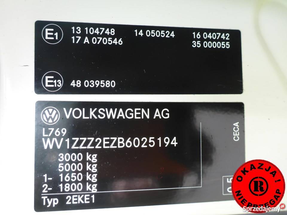 Blaszak VOLKSWAGEN CRAFTER 25 TDI 2011 105000 Rok produkcji 2011 Samochody dostawcze Kraków