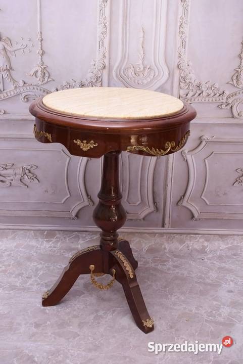 Drewniany Stolik z Marmurowym Blatem Stół Kraków