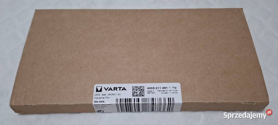Bateria AAA LR03 15V Varta Industrial PRO 10 Czeladź sprzedam