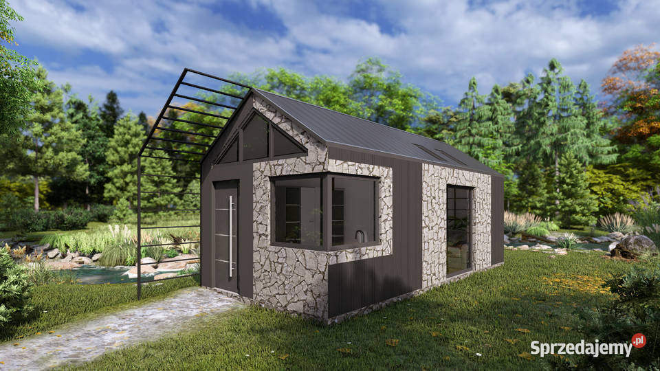 Działka z ramą domku letniskowego Tiny House 63m świętokrzyskie sprzedam