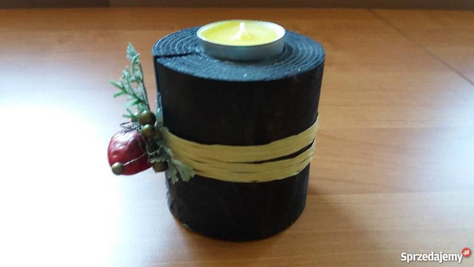 ŚWIECZNIK drewniany na podgrzewacz tealight Złotniki sprzedam