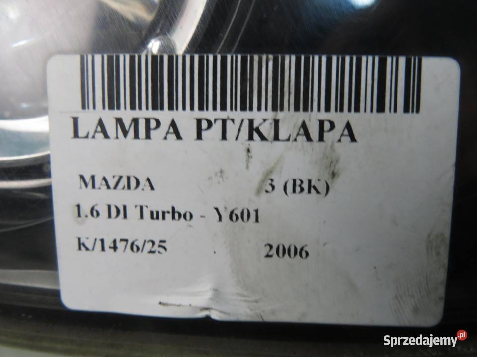 LAMPA PRAWA TYLNA KLAPA MAZDA 3 BK P2913R małopolskie sprzedam