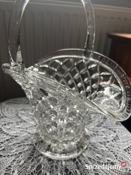 Koszyk szkło stary kryształowy antyk