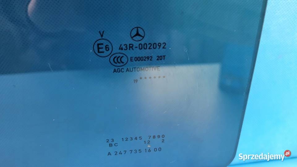 MERCEDES KLASAB W247 SZYBA DRZWI PRAWY TYŁ Wrocław