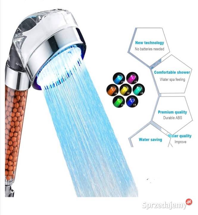 Słuchawka prysznicowa LED 7 kolorów Gorzów Wielkopolski