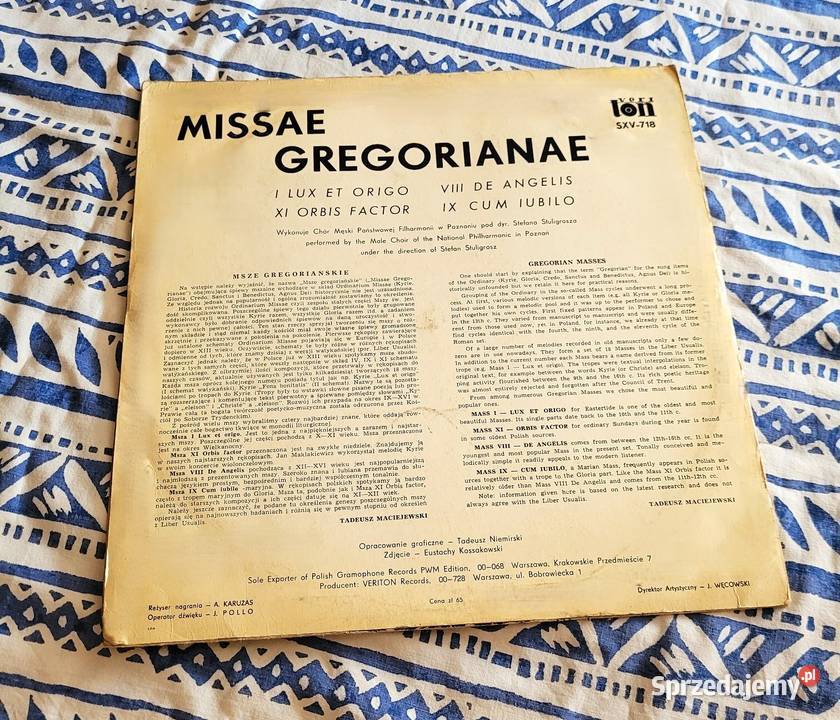 Chór Gregoriański dwie płyty Chełmno sprzedam