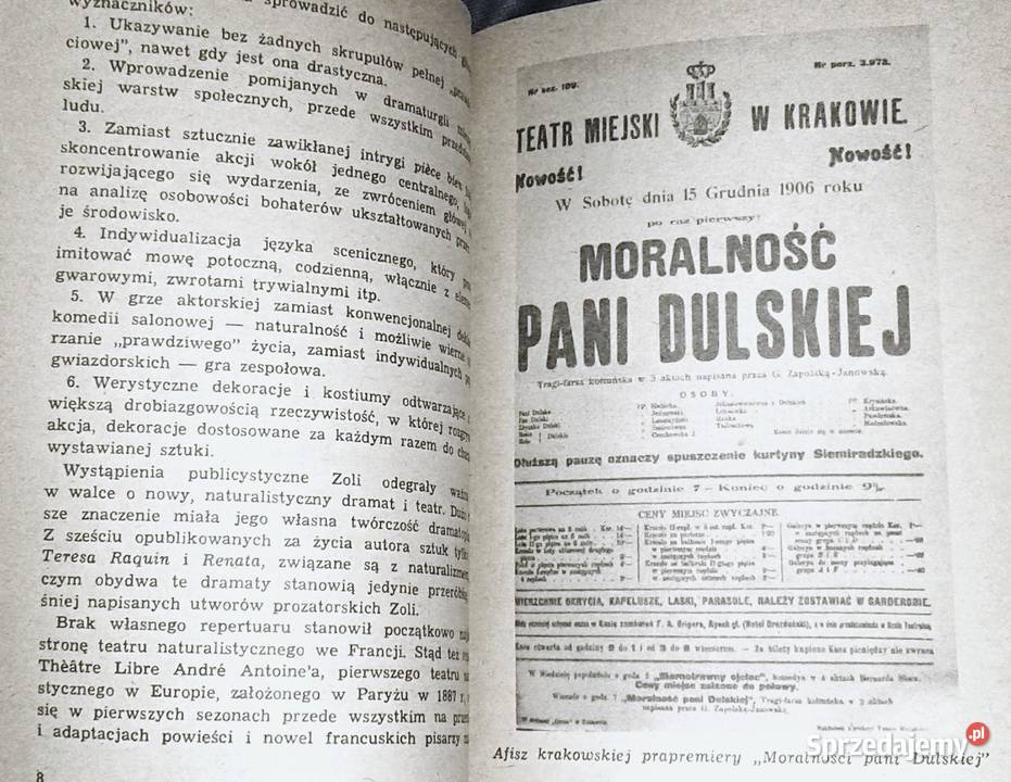 Moralność Pani Dulskiej G Zapolskiej Roman Rok wydania 1987 Chełm