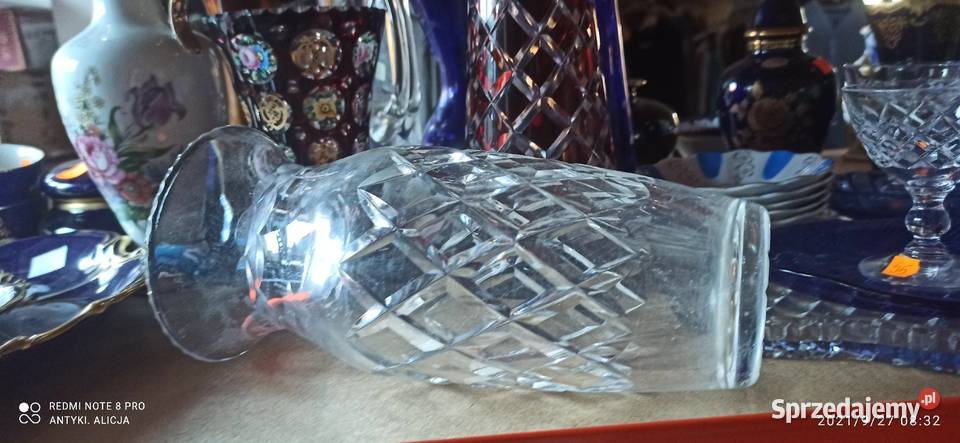 Wazon kryształowe szkło Szlifowanie w romby Porcelana i szkło Gdańsk sprzedam