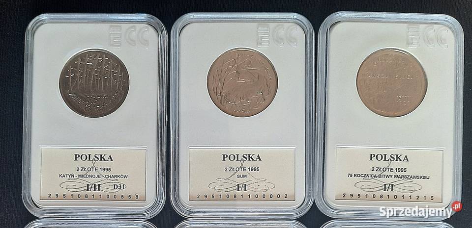 Komplet Monet 2 złote 1995 Numizmatyka Antyki, Sztuka, Kolekcje Gliwice