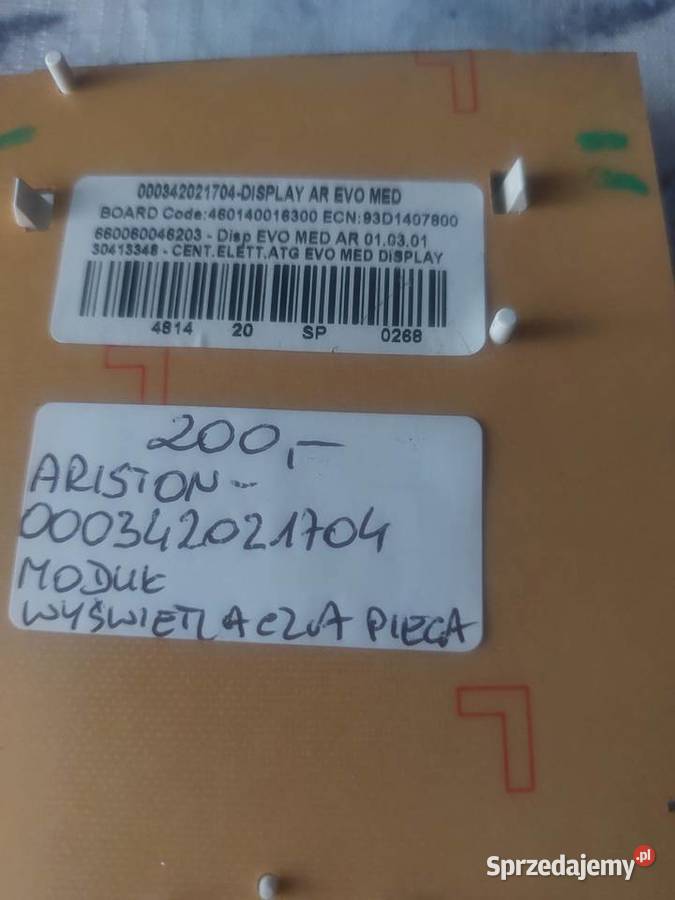 ARISTON 000342021704 MODUŁ WYŚWIETLACZA PIECA Kotły i Piece CO Nowy Sącz