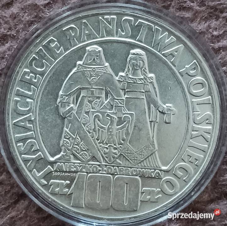 100 Mieszko i Dąbrówka 1966 r Idealna Mennicza Konin