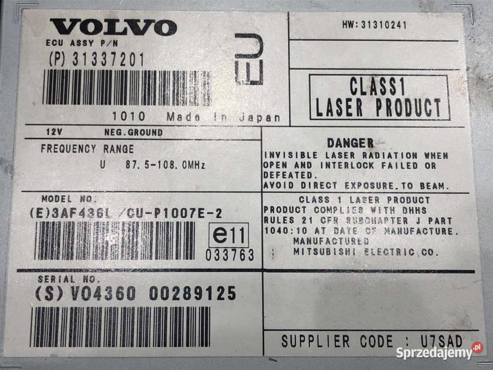CZYTNIK NAWIGACJI VOLVO V50 31337201 0312 osobowe sprzedam