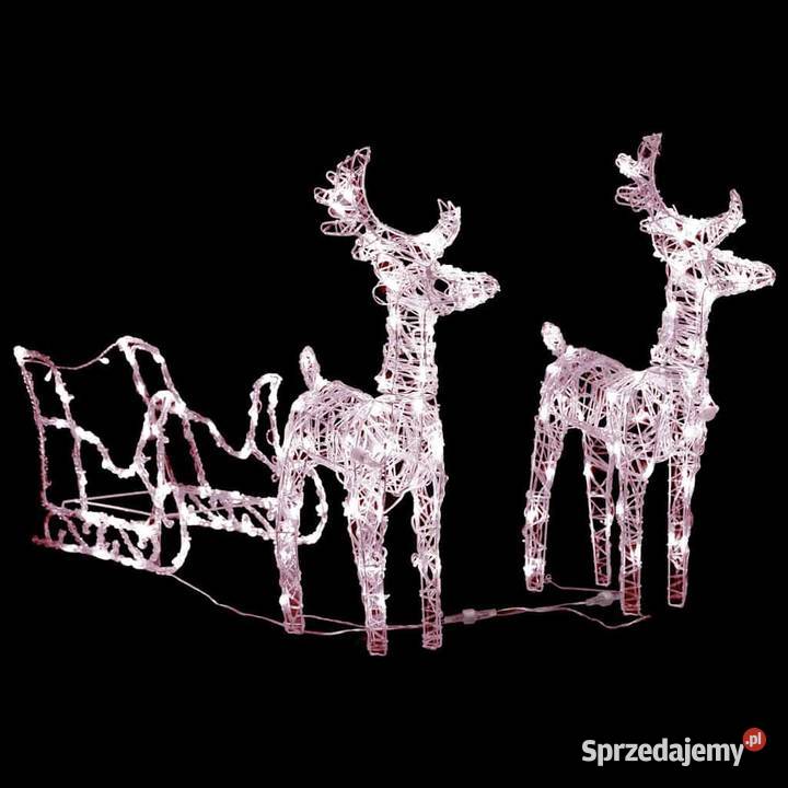 vidaXL Świąteczna dekoracja renifery z saniami Boże Narodzenie Warszawa sprzedam