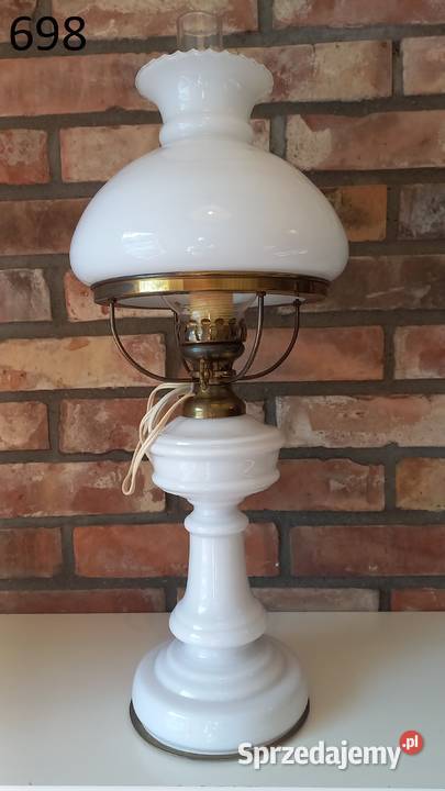 Lampka szklana biała Stołowa Gabinetowa Nocna Gawroniec sprzedam