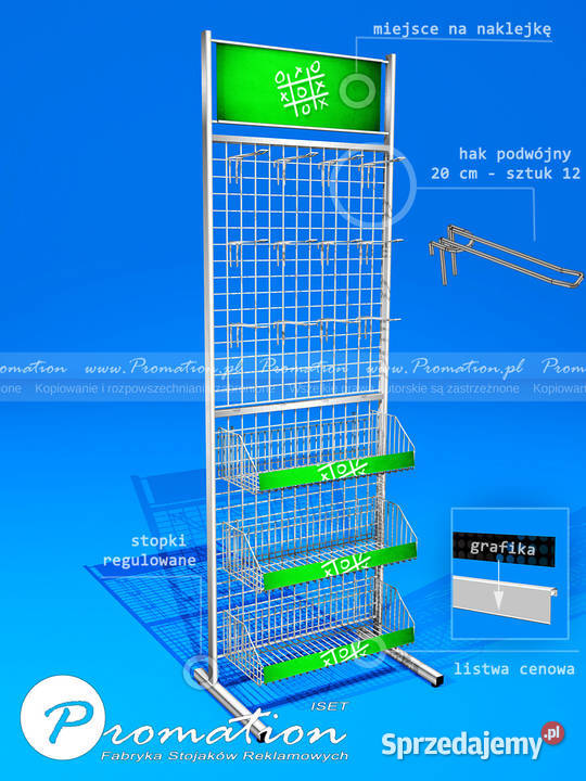 Regał sklepowy metalowy z koszykami ekspozytor mazowieckie Warszawa