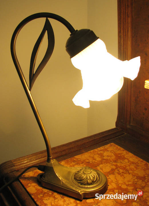 Stylowa mosiężna lampka na biurko Cielądz