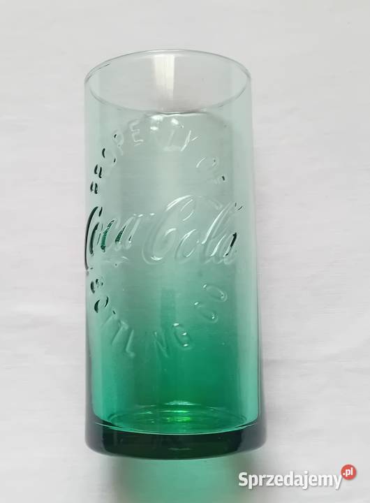 Zielona kolekcjonerska szklanka Coca Cola Koźminek