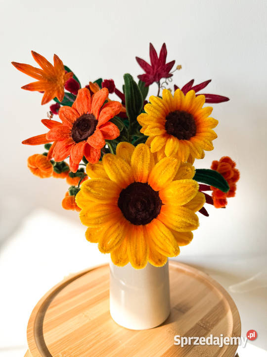 Jesienny bukiet ze słonecznikami handmade Kompozycje kwiatowe Zielona Góra