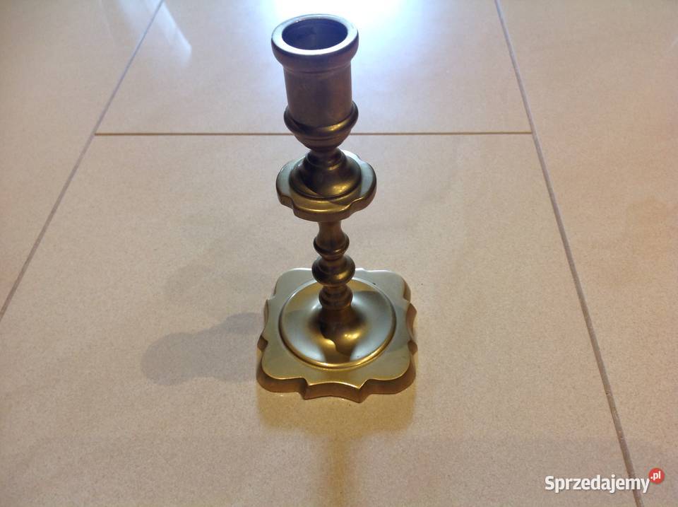 Stary Świecznik Mosiężny z Brązu Nowa Sól