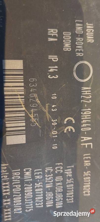 Moduł sterownik keyless JAGUAR XJ X351 Komputery Szczecin sprzedam