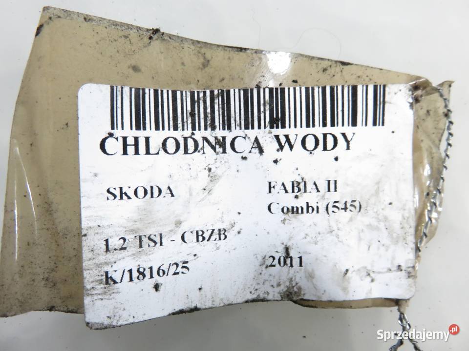 CHŁODNICA WODY SKODA FABIA II 12 TSI 6R0121253A