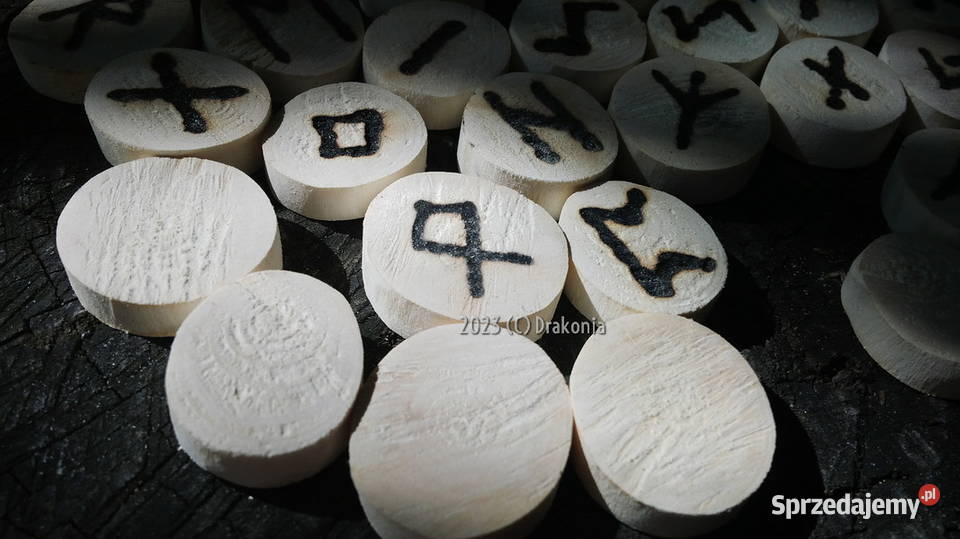Runy futhark drewniane lipa wypalane wróżby 1 Rękodzieło Rękodzieło Kraków