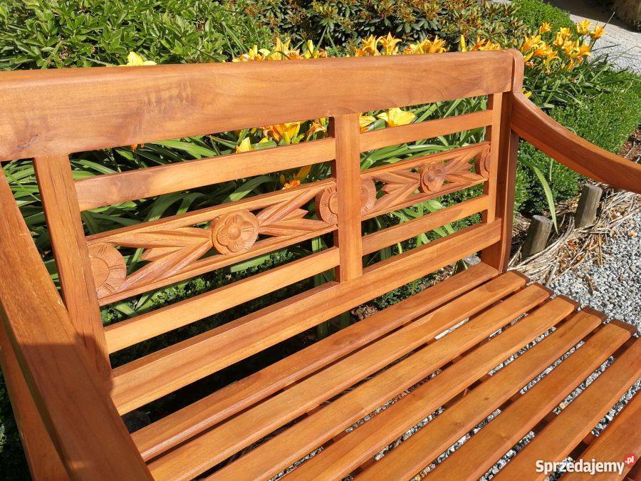 Ławka Lawenda 100 brązowa z drewna teak tek tik drewno Dom i Ogród zachodniopomorskie