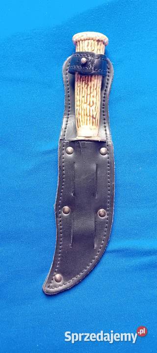 Nóż myśliwski finka rękojeść z imitacji rogu PRL Koźminek sprzedam