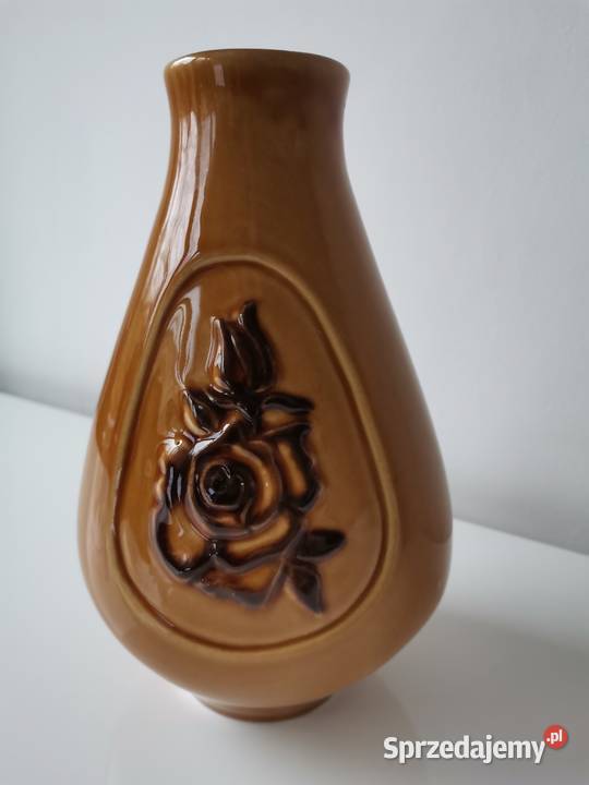 Stary wazon z Różą porcelt Pruszków design PRL Katowice