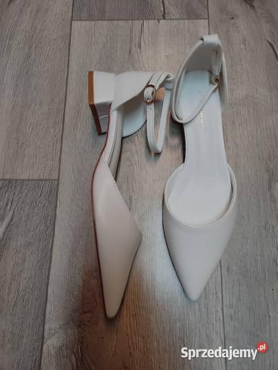 38 Ideal Shoes Białe ślubne baleriny wieczorowe Kraków sprzedam