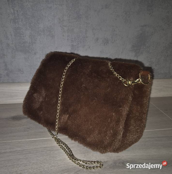 Torebka damska futerko brąz łódzkie Łódź