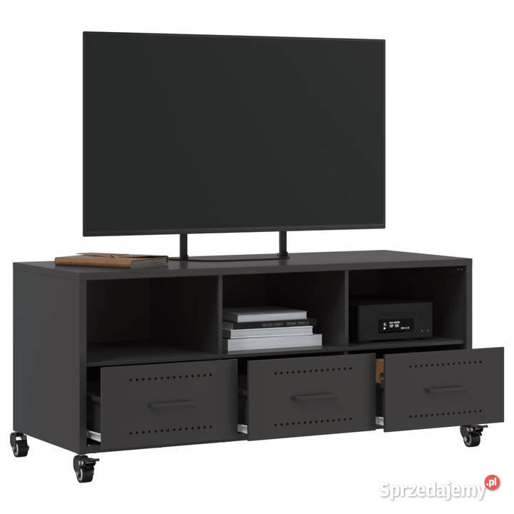 Szafka RTV czarna 1005x39x435 stal WM846692 mazowieckie Warszawa sprzedam