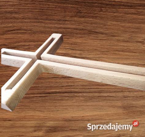 Krzyż drewniany buk wiszący rękodzieło Bydgoszcz