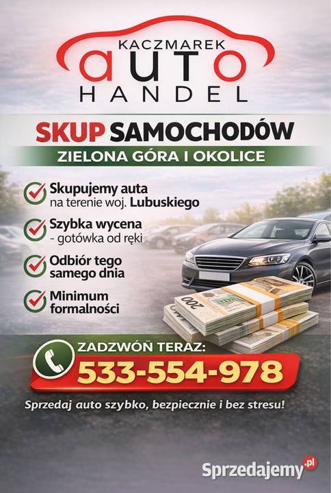 Skup samochodów Gotówka ręki Szybka wycena Usługi Zielona Góra
