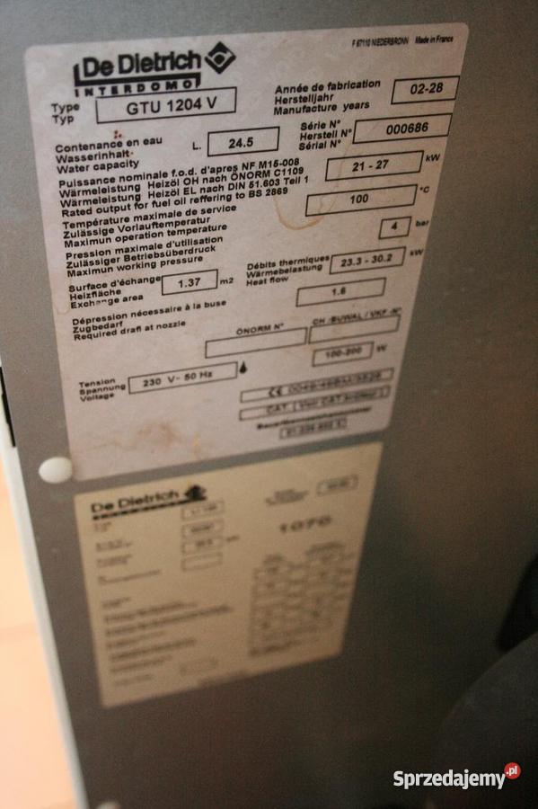 De Dietrich piec olejowy GTU 1204 V 27 kW ERSV13 Zagościniec